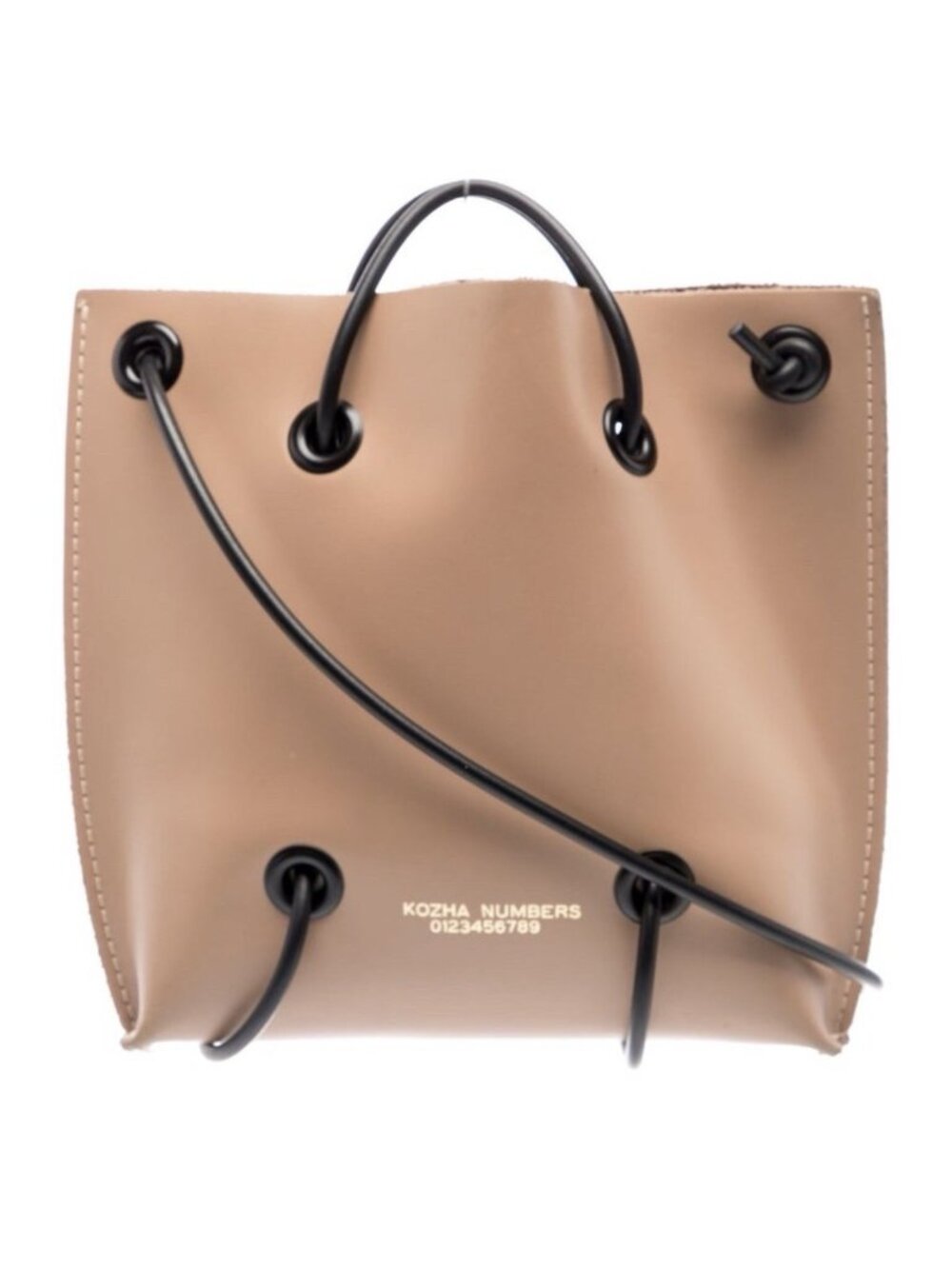 kozha numbers Authentic Tan Brown Black Leather Utility Shoulder Bag